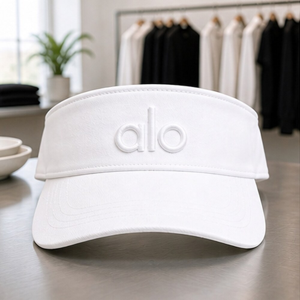 ALO Yoga White Walking Open Top Visor Hat NWT